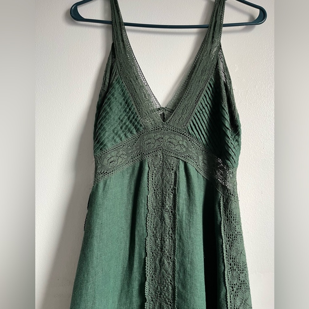 ZARA Linen Green Maxi Dress - Picture 12 of 16